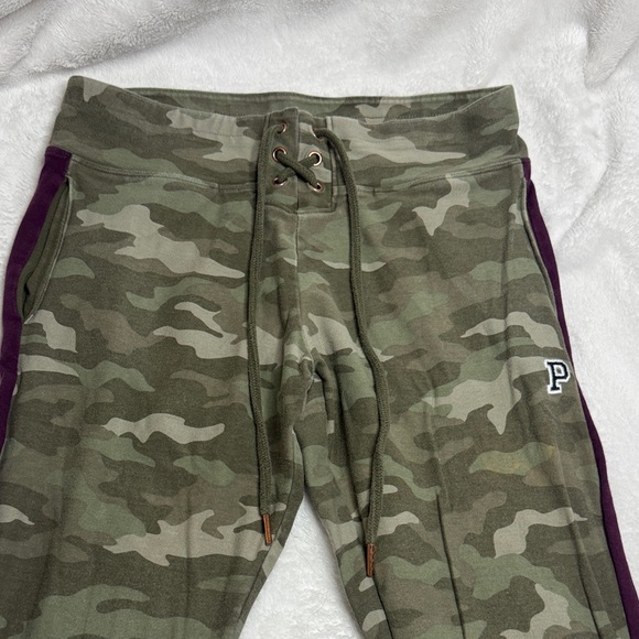 PINK Victoria's Secret Purple Tie-Dye Top and Camo Joggers - Picture 3 of 7